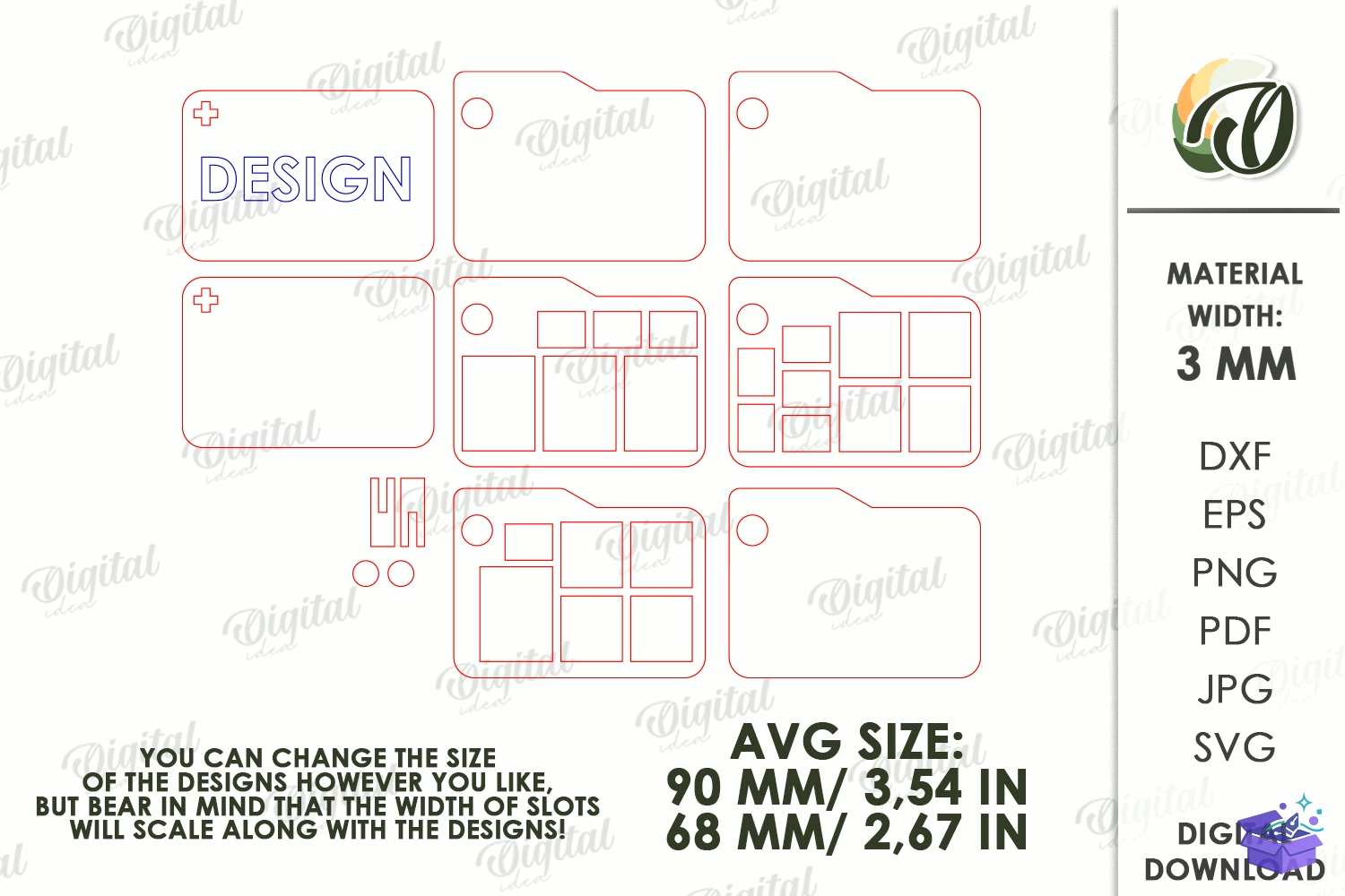 SD Card Сases Lazer Kesim - Tasarım Çizim Dosyası (SVG, DXF, EPS, PNG) - Lazer Kesim Dosyaları İndir (STL, 3MF, DXF)
