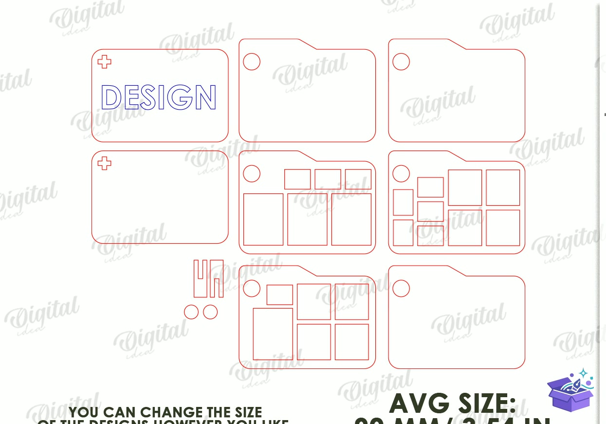 SD Card Сases Lazer Kesim - Tasarım Çizim Dosyası (SVG, DXF, EPS, PNG) önizleme 6