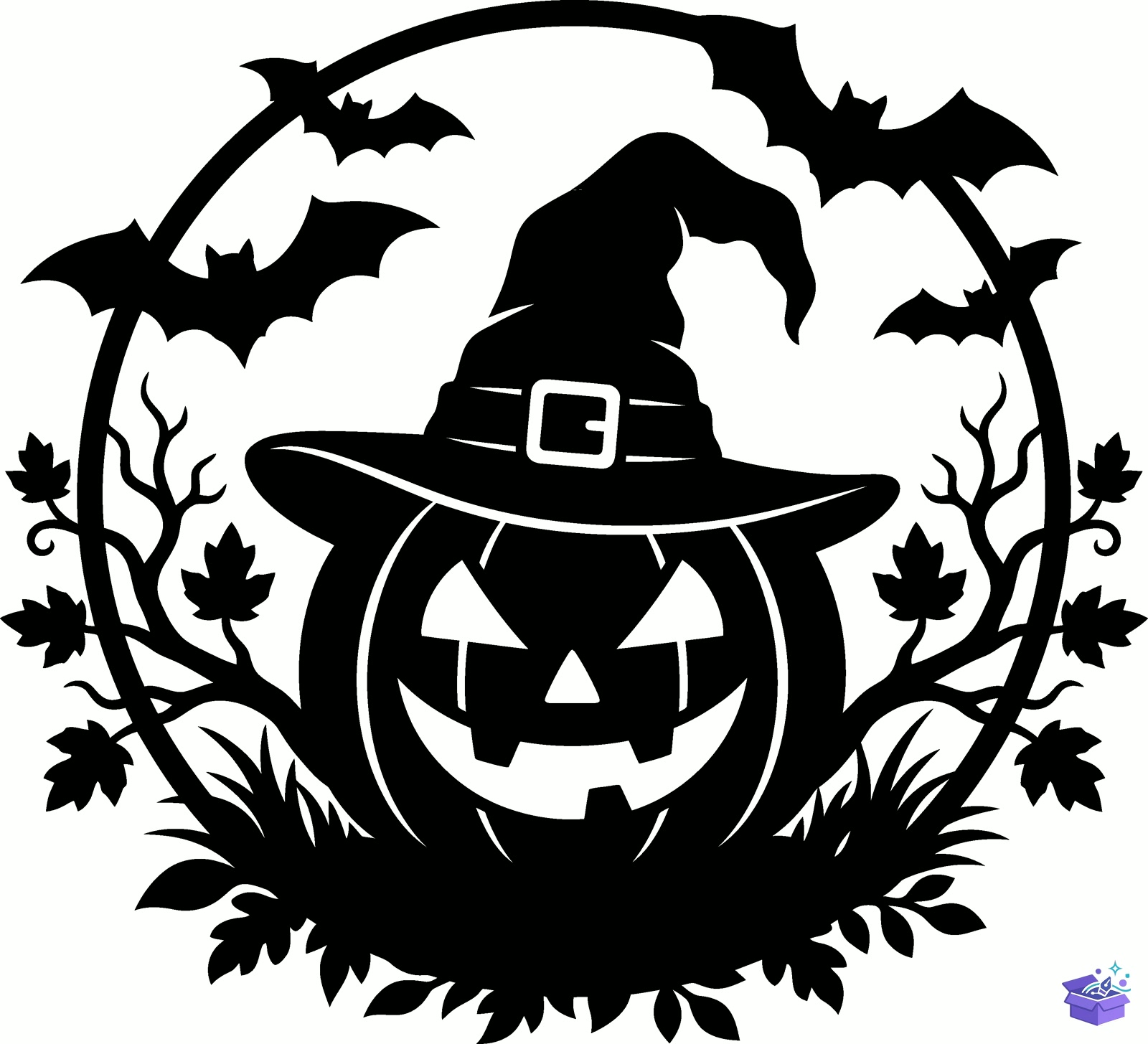 Cadılar Bayramı Pumpkin Bat Kapı Süsü SVG - Tasarım Çizim Dosyası (SVG, DXF, EPS, PNG) - Lazer Kesim Dosyaları İndir (DXF, SVG, EPS)