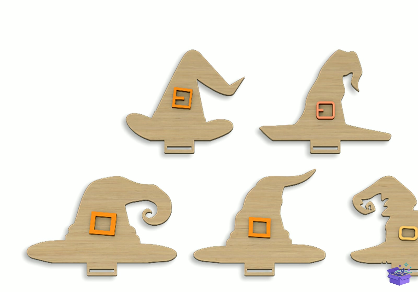 Cadılar Bayramı Witch Fener Kutu - Tasarım Çizim Dosyası (SVG, DXF, EPS, PNG) önizleme 3