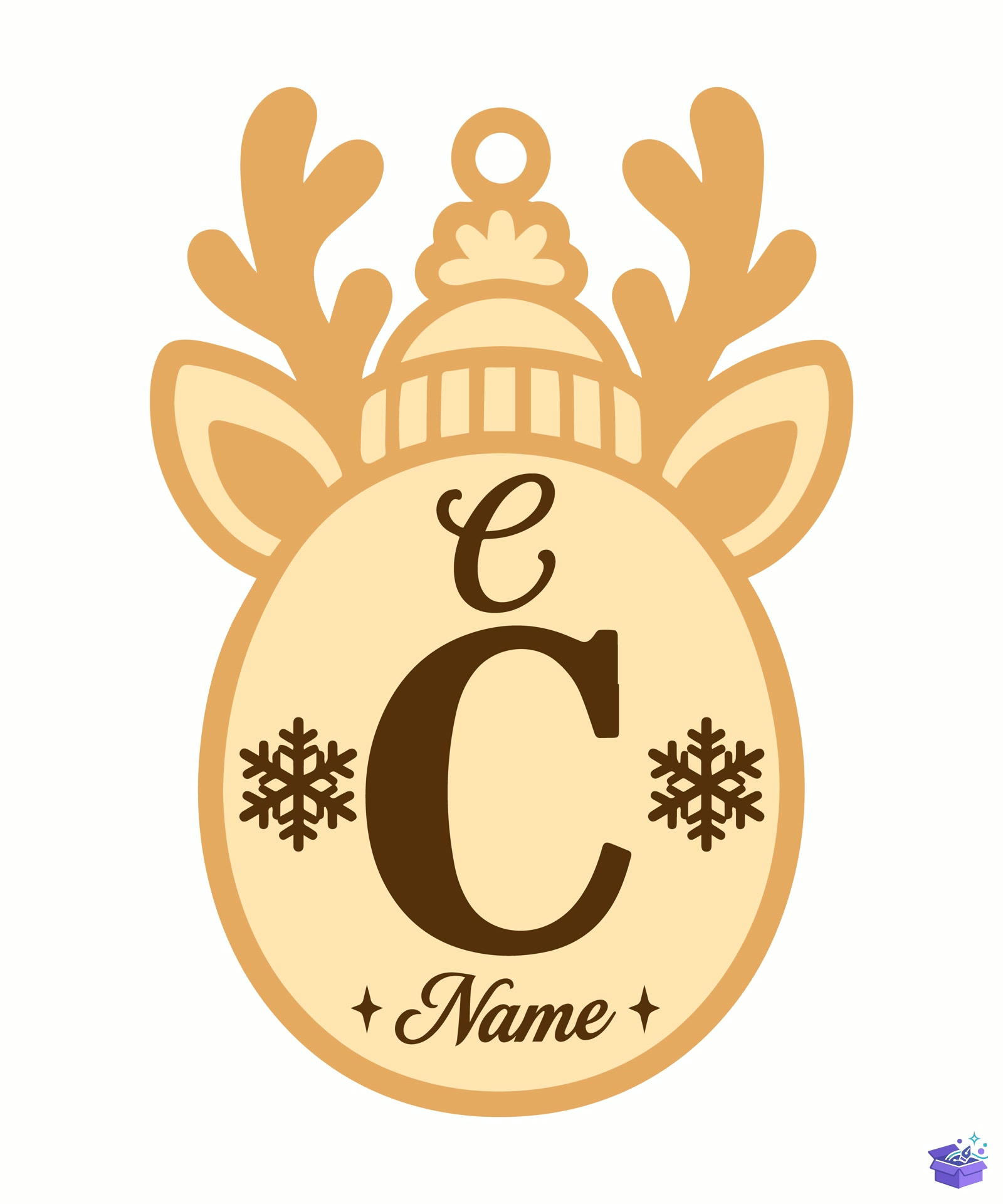 Yılbaşı Alphabet Süs Lazer Kesim - Tasarım Çizim Dosyası (SVG, DXF, EPS, PNG) önizleme 3