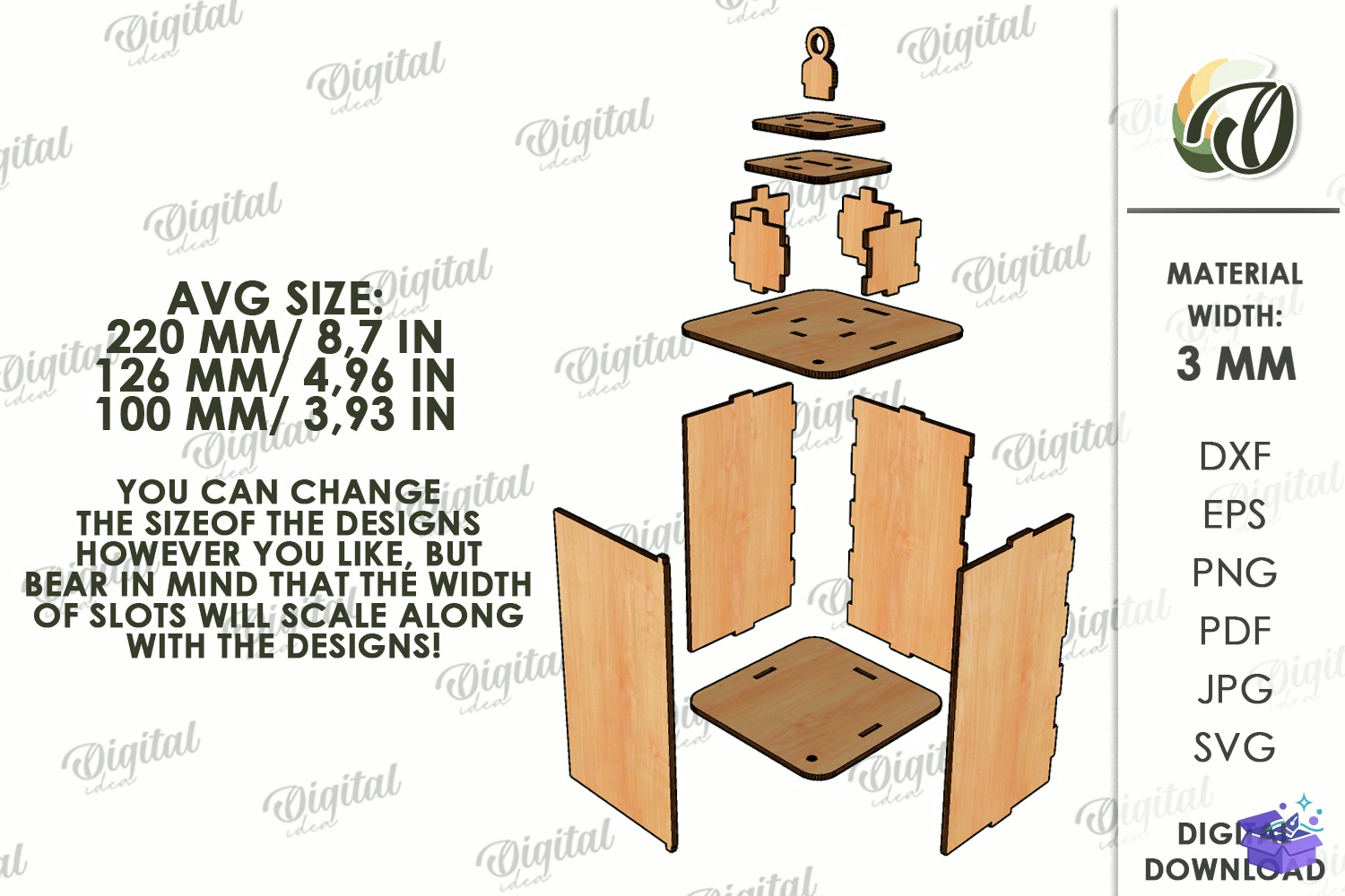 Yılbaşı House Fener Laser - Tasarım Çizim Dosyası (SVG, DXF, EPS, PNG) önizleme 2