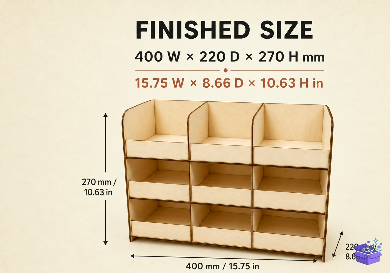 Packaging Station Organizer SVG - Tasarım Çizim Dosyası (SVG, DXF, EPS, PNG) önizleme 5