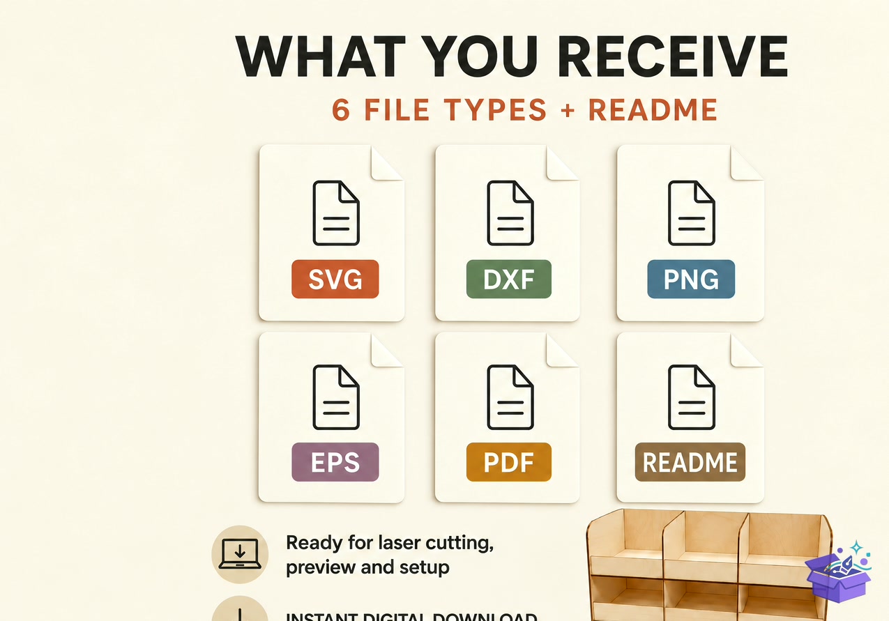 Packaging Station Organizer SVG - Tasarım Çizim Dosyası (SVG, DXF, EPS, PNG) önizleme 6