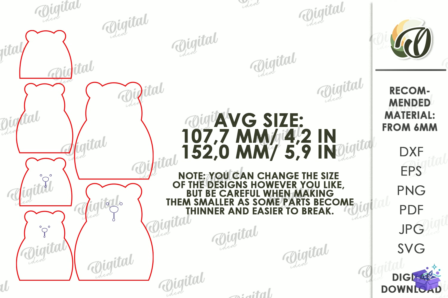 Yılbaşı Characters Stand Laser - Tasarım Çizim Dosyası (SVG, DXF, EPS, PNG) önizleme 3