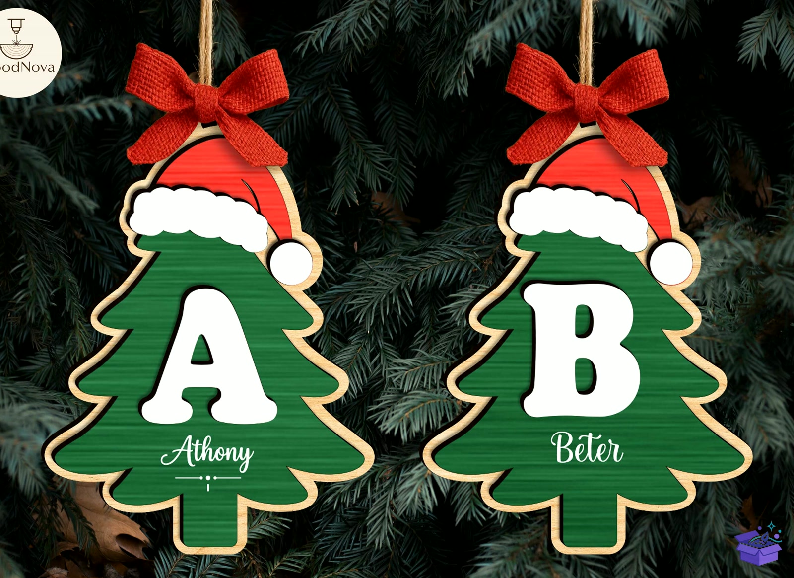Personalized Xmas Alphabet Süs SVG - Tasarım Çizim Dosyası (SVG, DXF, EPS, PNG) önizleme 2