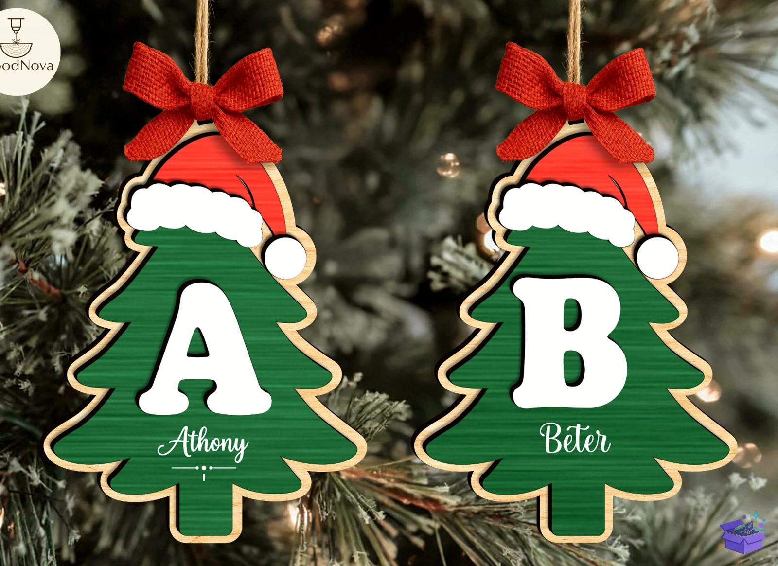 Personalized Xmas Alphabet Süs SVG - Tasarım Çizim Dosyası (SVG, DXF, EPS, PNG) önizleme 3