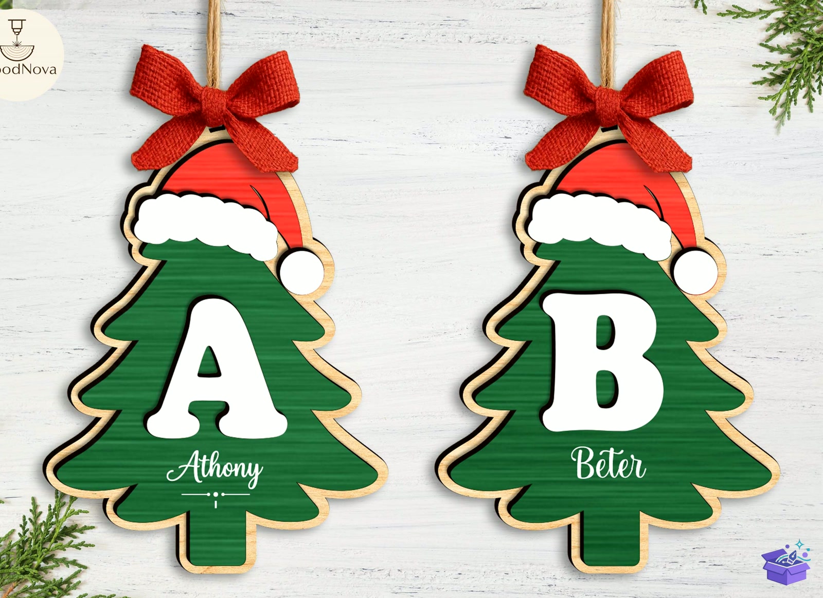 Personalized Xmas Alphabet Süs SVG - Tasarım Çizim Dosyası (SVG, DXF, EPS, PNG) önizleme 4