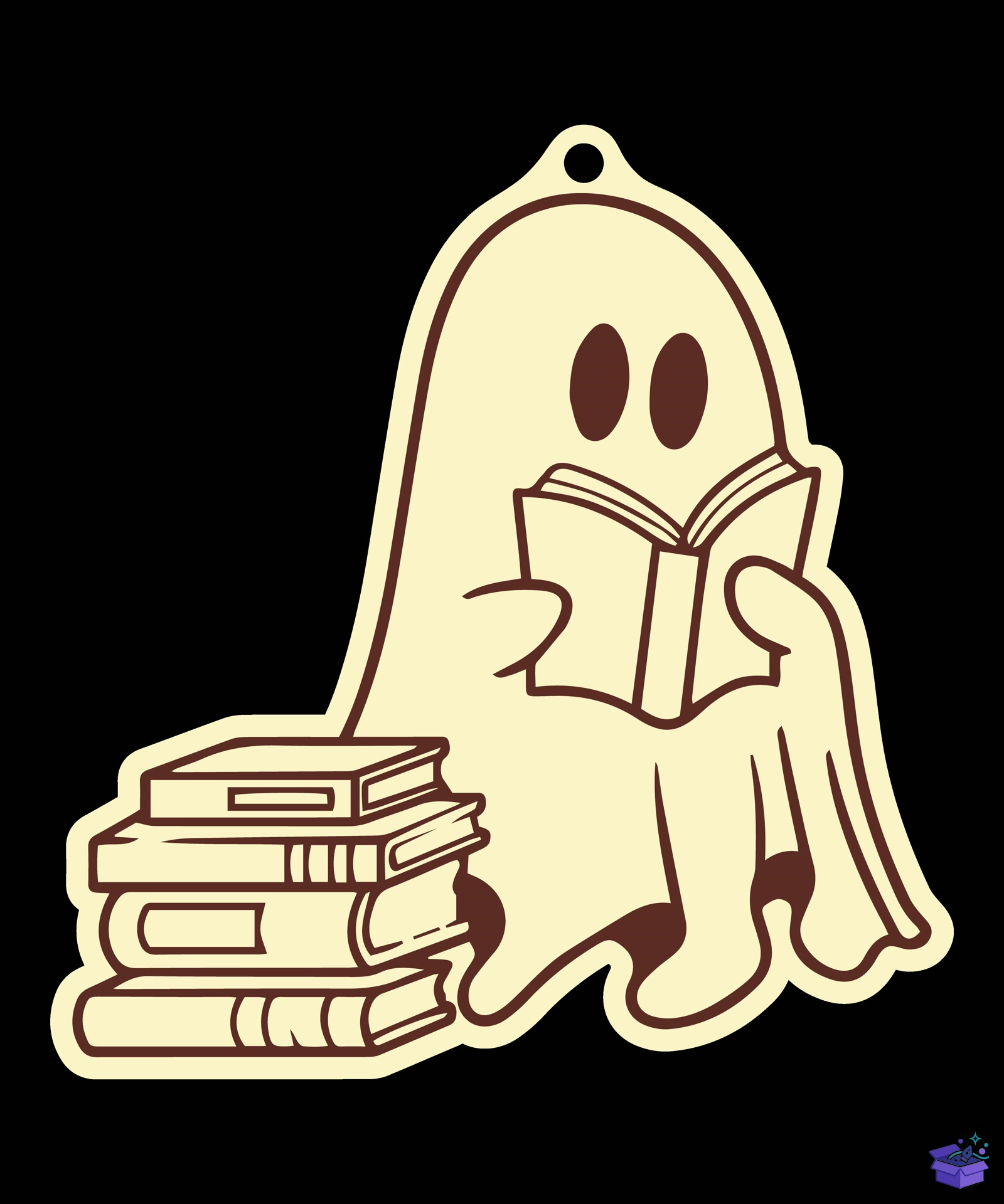 Cadılar Bayramı Ghost Süs Lasercut - Tasarım Çizim Dosyası (SVG, DXF, EPS, PNG) önizleme 2