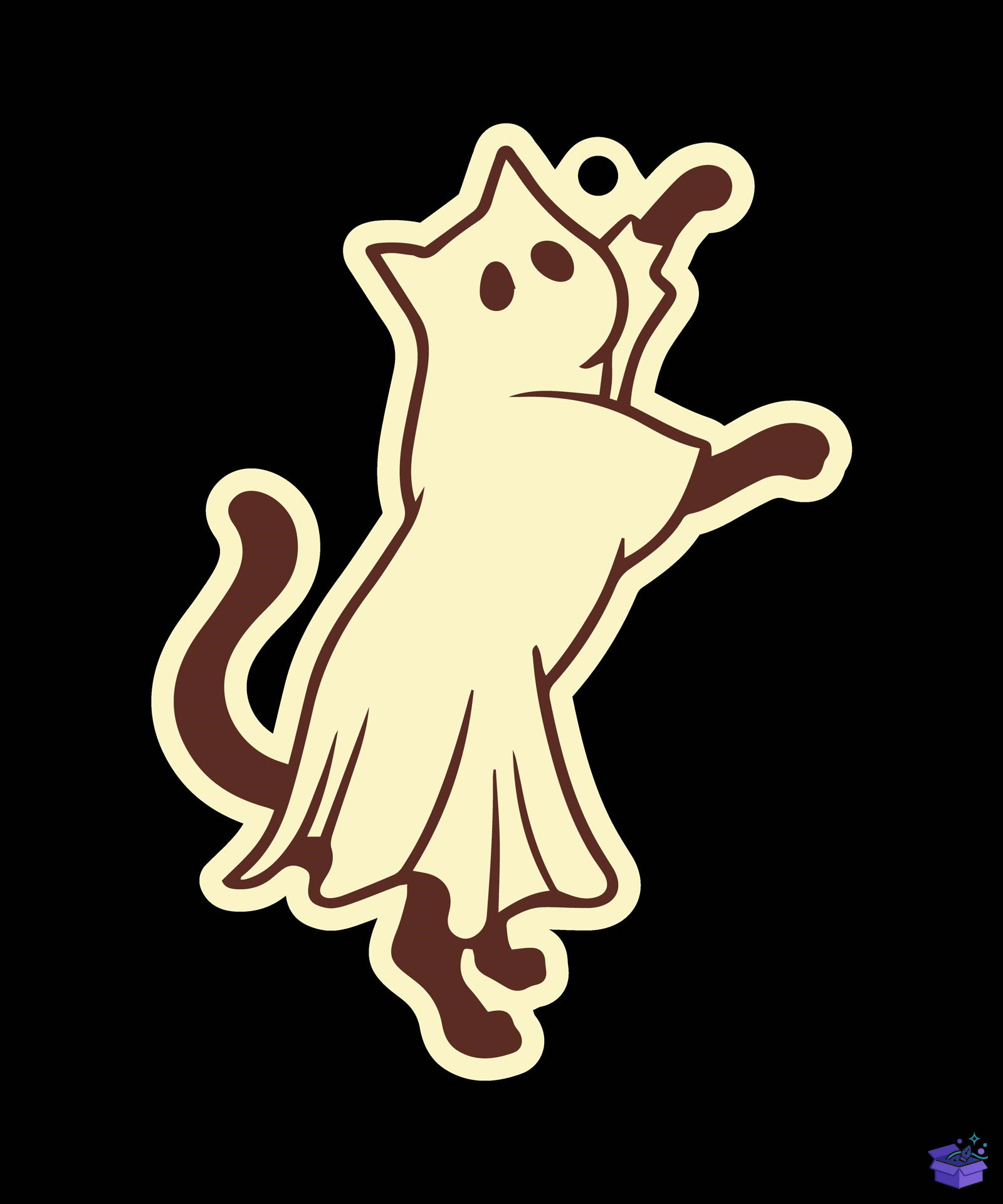 Cadılar Bayramı Ghost Süs Lasercut - Tasarım Çizim Dosyası (SVG, DXF, EPS, PNG) önizleme 3