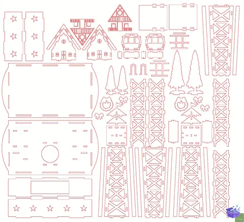 Yılbaşı Stand Decor Lazer Kesim - Tasarım Çizim Dosyası (SVG, DXF, EPS, PNG) - Lazer Kesim Dosyaları İndir (STL, 3MF, DXF)
