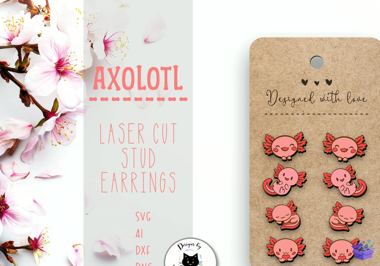 Breast Cancer Küpe Laser - Tasarım Çizim Dosyası (SVG, DXF, EPS, PNG) önizleme 3