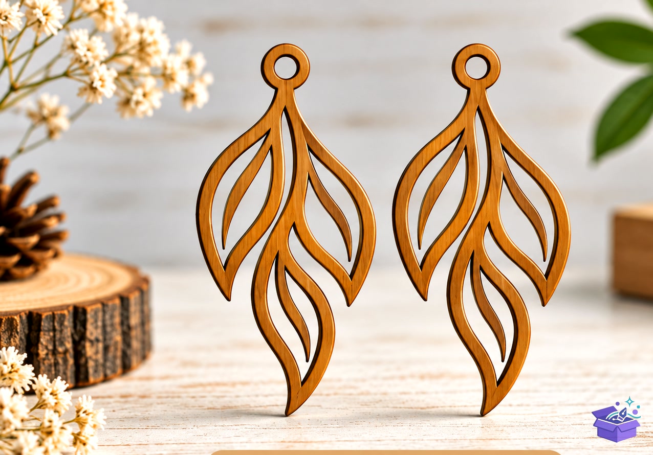 Breast Cancer Küpe Laser - Tasarım Çizim Dosyası (SVG, DXF, EPS, PNG) önizleme 4
