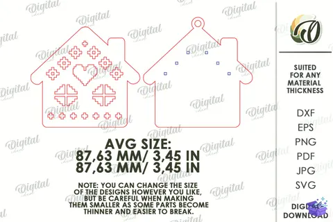 Nordic Folk Yılbaşı Ağaç Süsü - Tasarım Çizim Dosyası (SVG, DXF, EPS, PNG) - Lazer Kesim Dosyaları İndir (STL, 3MF, DXF)