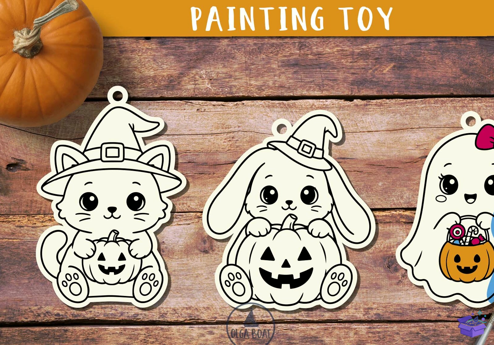 Cadılar Bayramı Boo Spider Web Bat Kapı Süsü - Tasarım Çizim Dosyası (SVG, DXF, EPS, PNG) önizleme 4