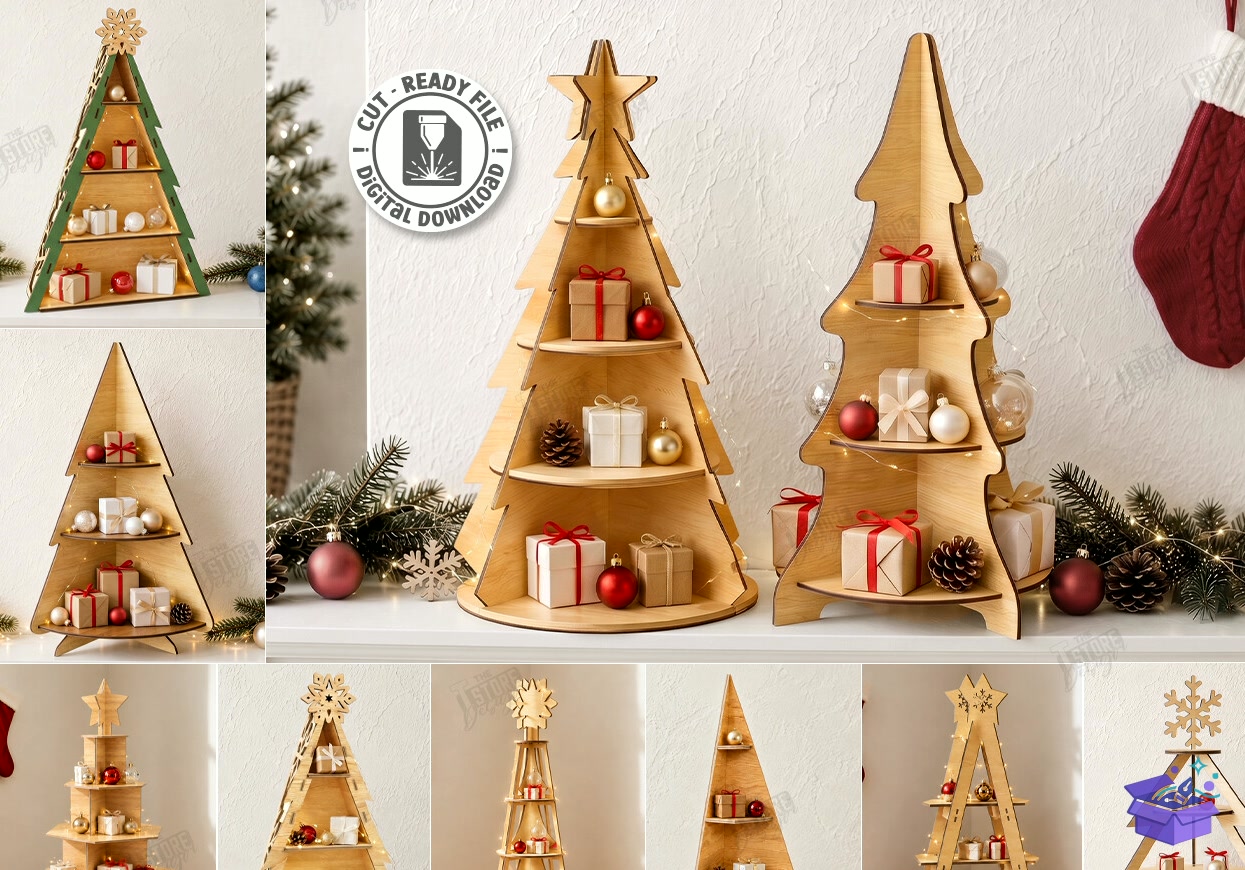 Santa Yılbaşı Tabela Levha SVG - Tasarım Çizim Dosyası (SVG, DXF, EPS, PNG) önizleme 4