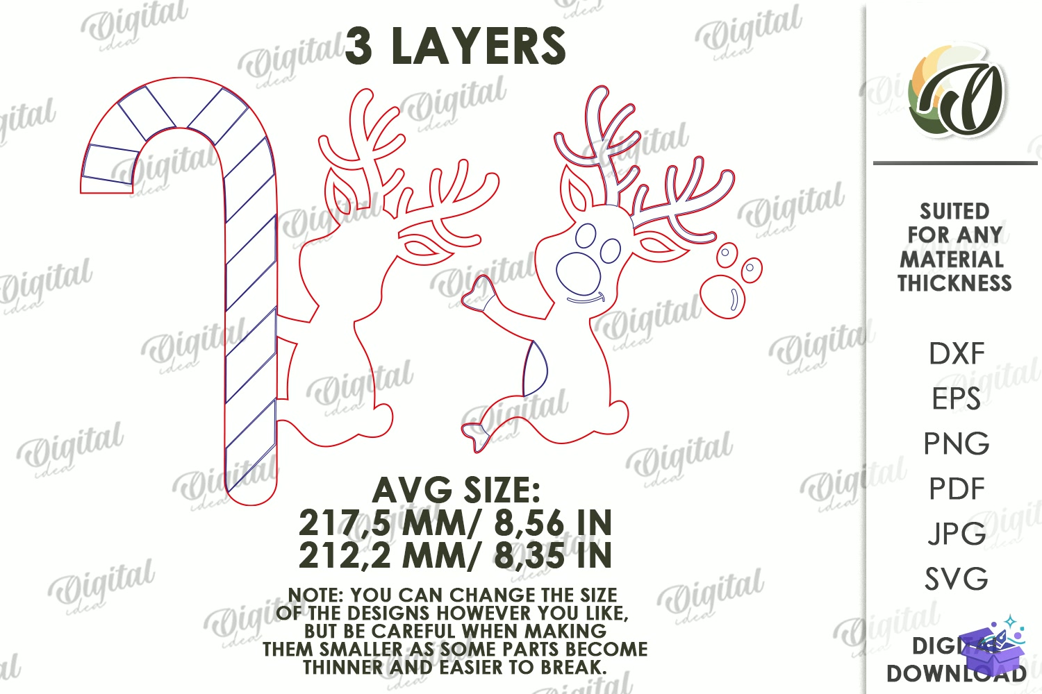 Yılbaşı Door Corners Lazer Kesim - Tasarım Çizim Dosyası (SVG, DXF, EPS, PNG) önizleme 3