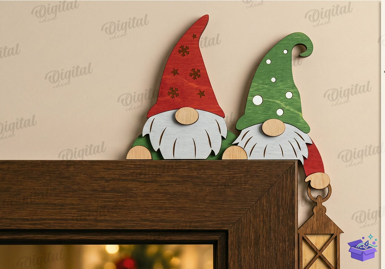 Yılbaşı Door Corners Lazer Kesim - Tasarım Çizim Dosyası (SVG, DXF, EPS, PNG) önizleme 5