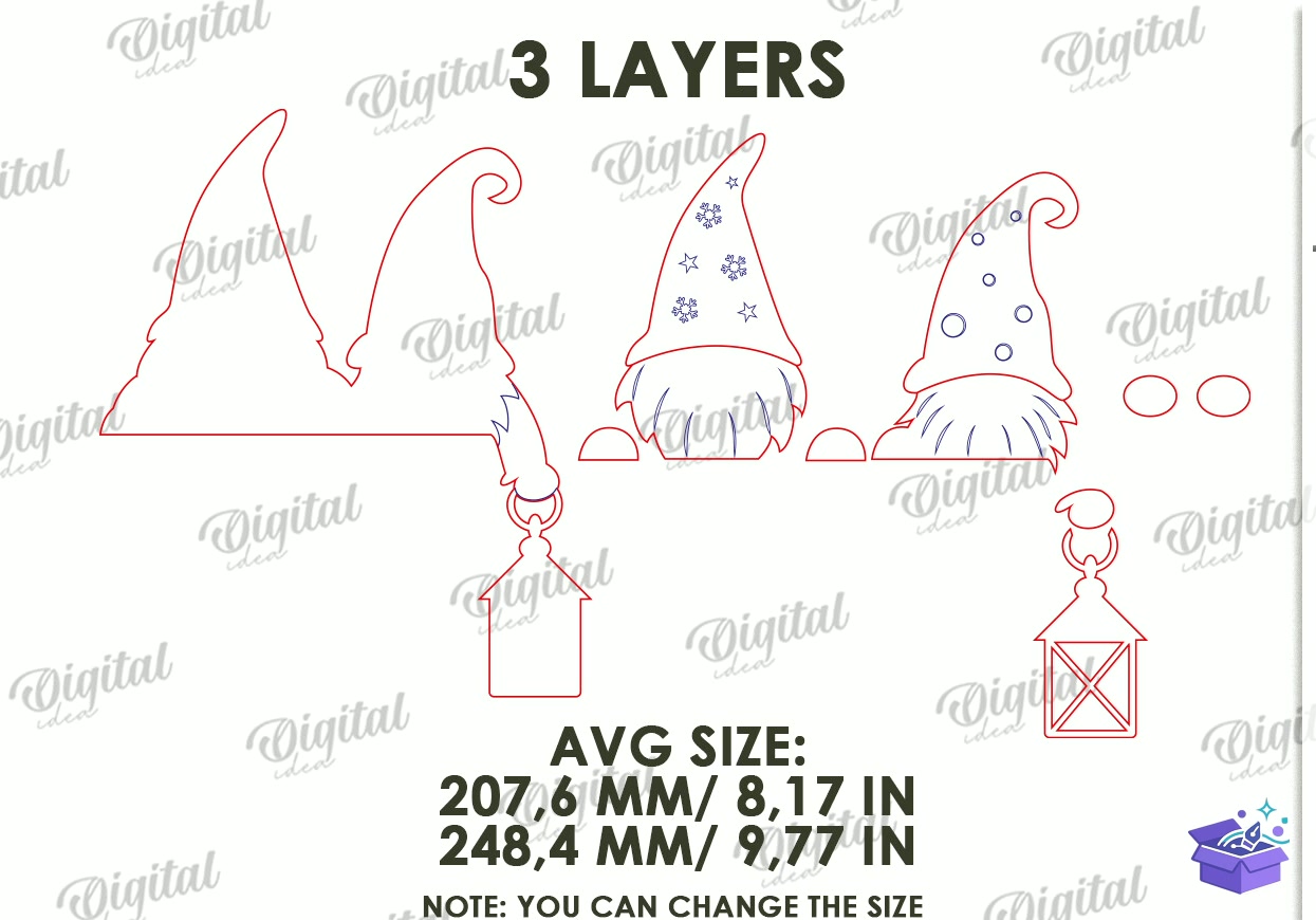 Yılbaşı Door Corners Lazer Kesim - Tasarım Çizim Dosyası (SVG, DXF, EPS, PNG) önizleme 6