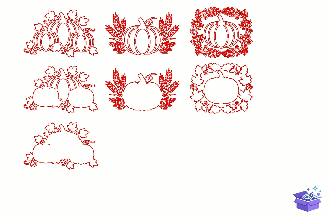 Multilayer Autumn Fall Pumpkin SVG Bundl - Tasarım Çizim Dosyası (SVG, DXF, EPS, PNG) önizleme 2