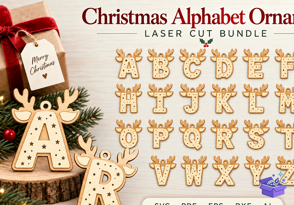 Yılbaşı Napkin Ring Lazer Kesim - Tasarım Çizim Dosyası (SVG, DXF, EPS, PNG) önizleme 4