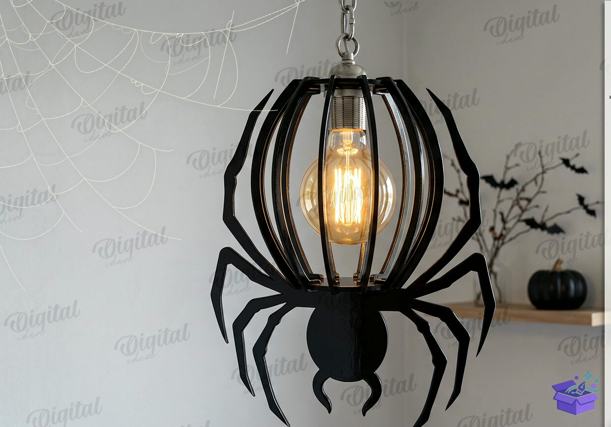 Spider Lampshades Lazer Kesim - Tasarım Çizim Dosyası (SVG, DXF, EPS, PNG) önizleme 5
