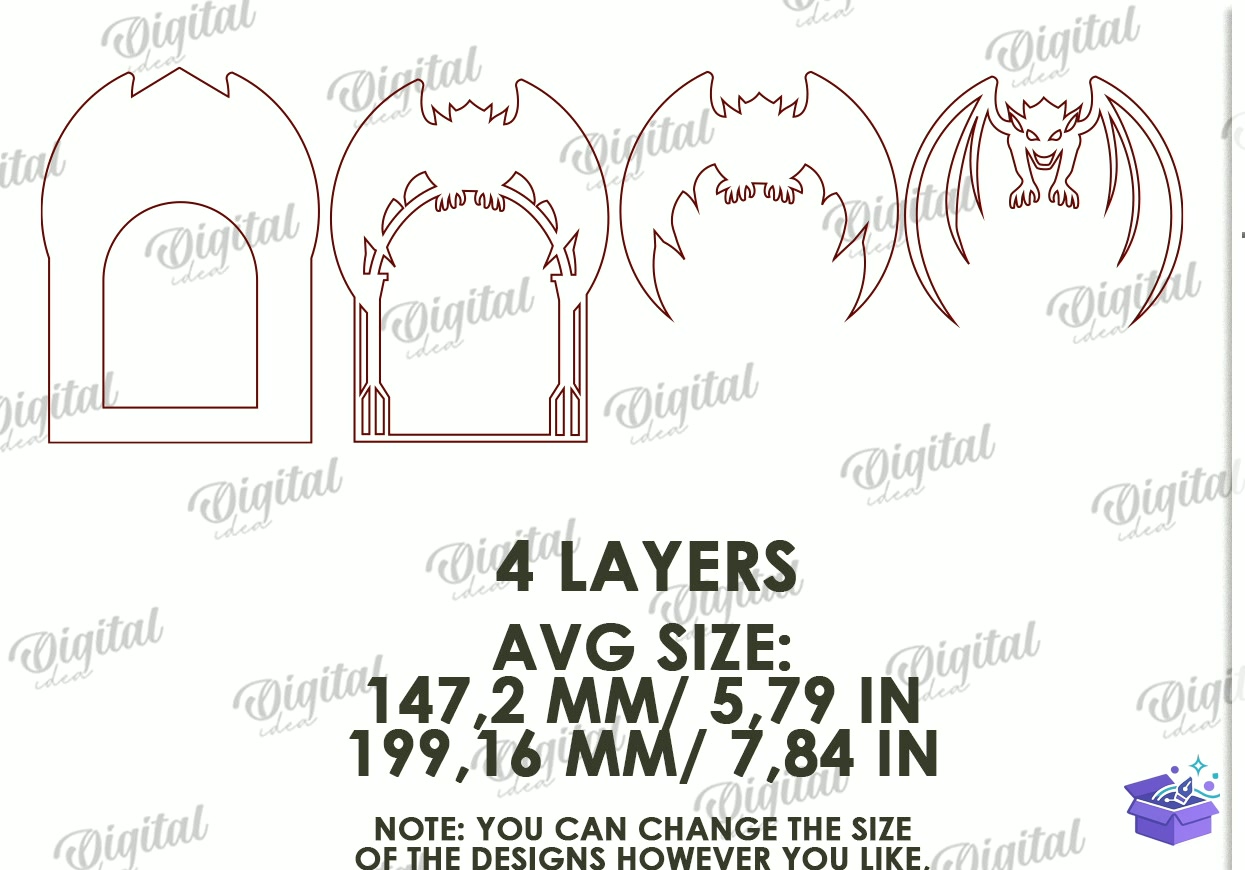 Cadılar Bayramı Shadow Candle Tutucu - Tasarım Çizim Dosyası (SVG, DXF, EPS, PNG) önizleme 6