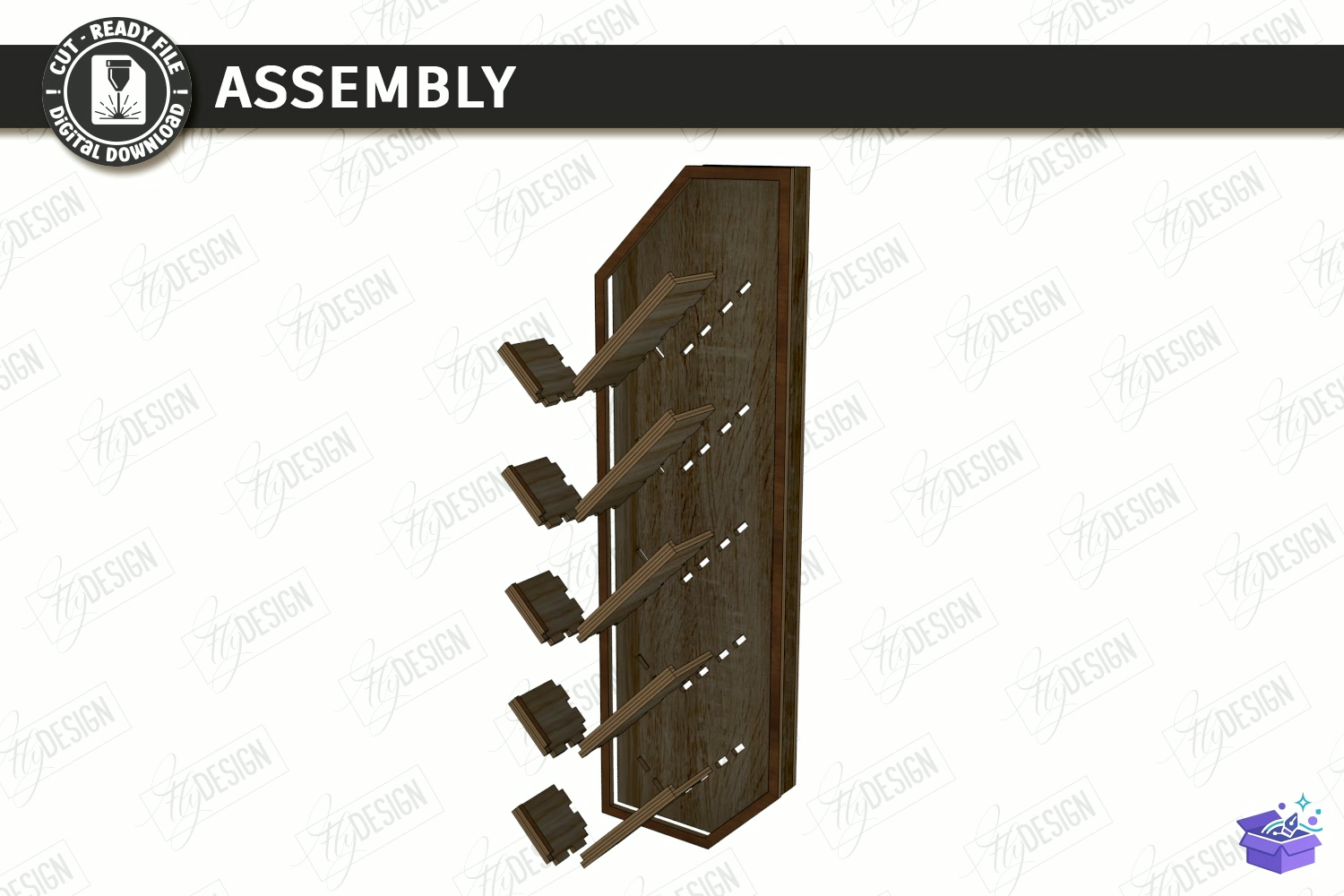Wine Bottle Duvar Rafı Stand Lazer Kesim - Tasarım Çizim Dosyası (SVG, DXF, EPS, PNG) - Lazer Kesim Dosyaları İndir (STL, 3MF, DXF)