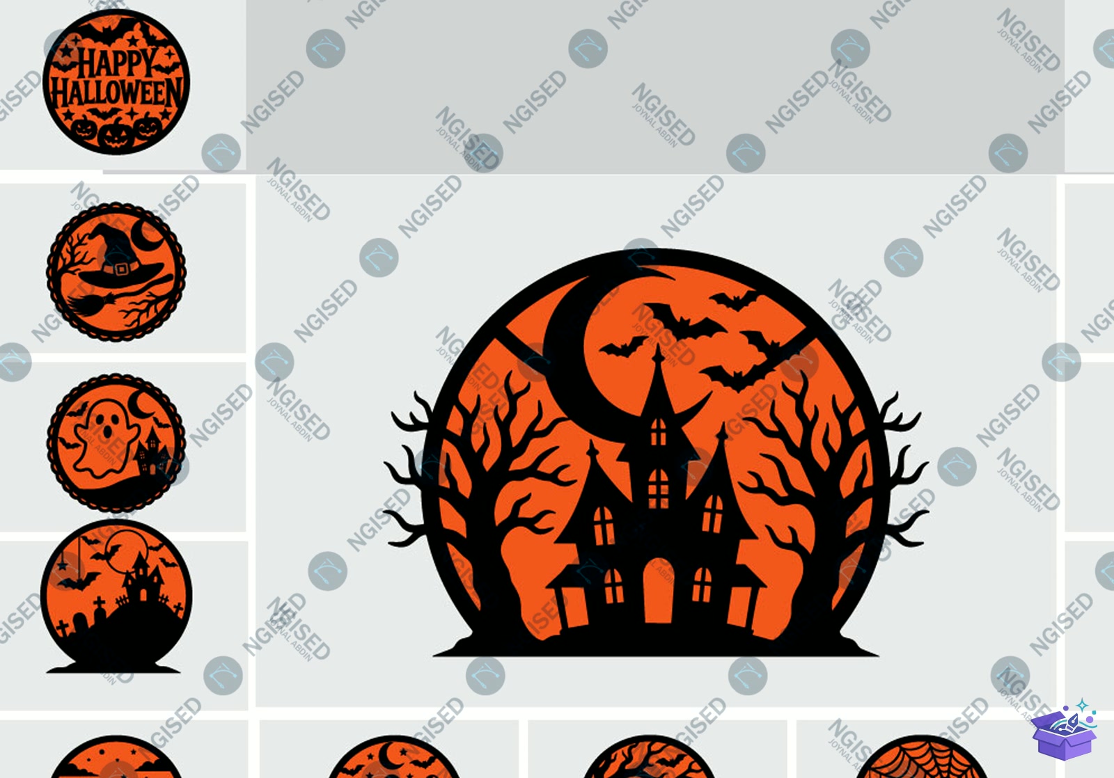 Cadılar Bayramı Tabela Levha Lazer Kesim SVG - Tasarım Çizim Dosyası (SVG, DXF, EPS, PNG) önizleme 3