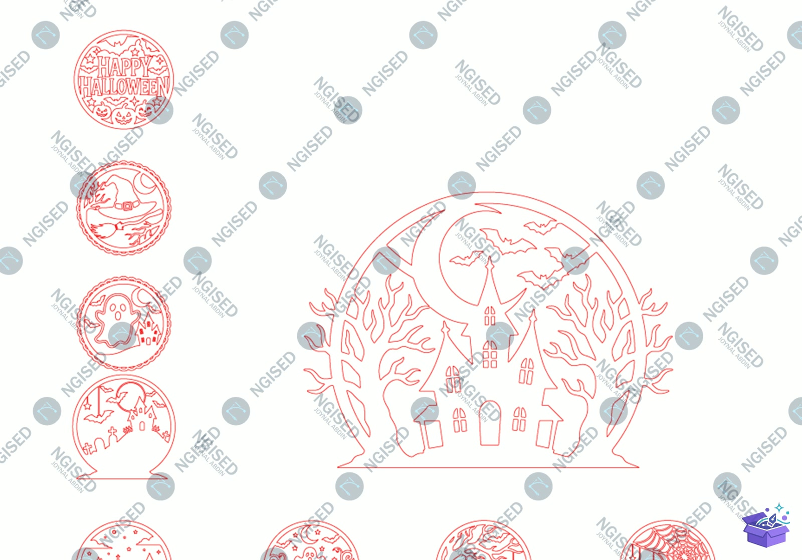 Cadılar Bayramı Tabela Levha Lazer Kesim SVG - Tasarım Çizim Dosyası (SVG, DXF, EPS, PNG) önizleme 4