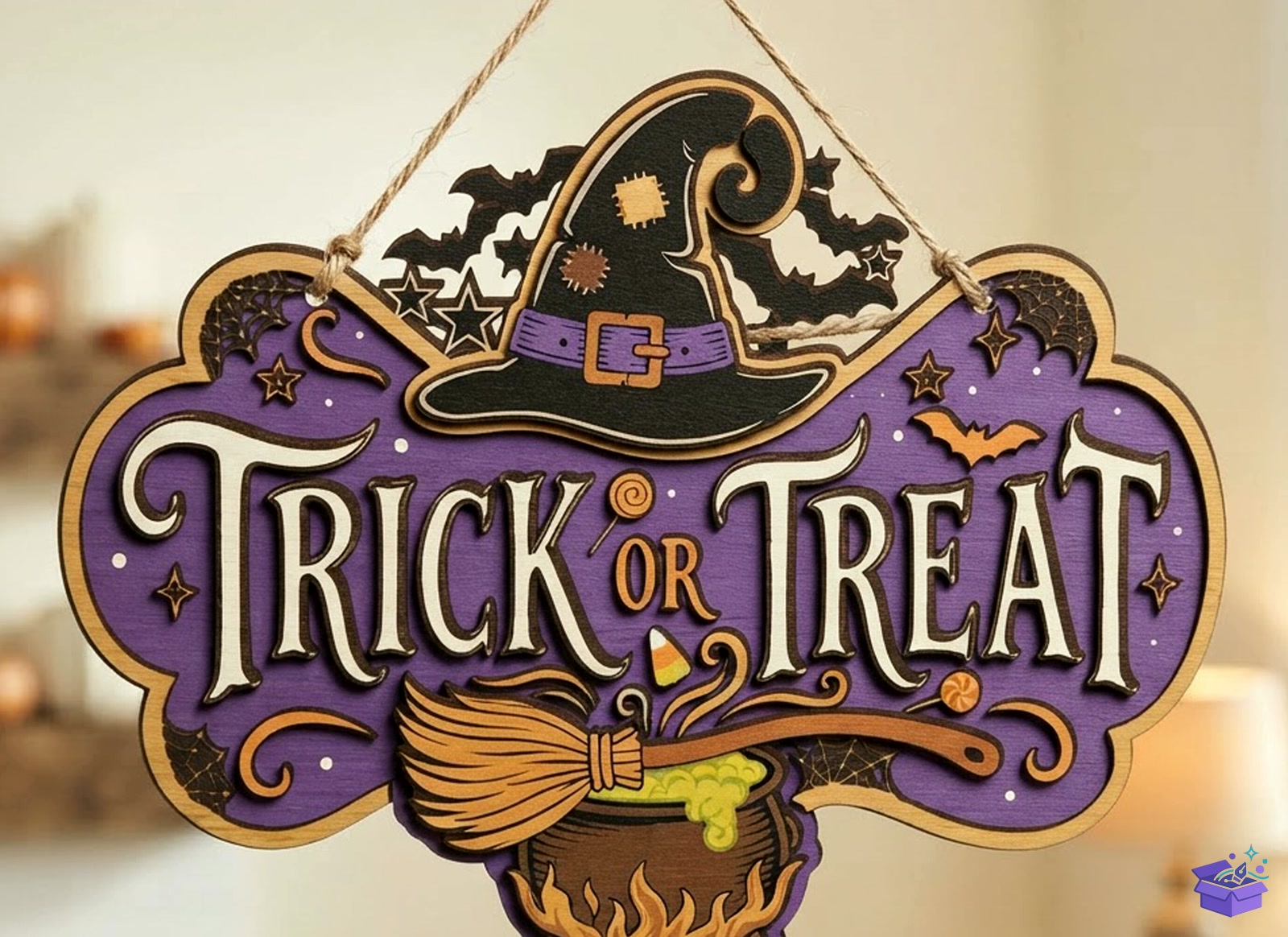 🎃 Spooky Trick Or Treat Tabela Levha - Tasarım Çizim Dosyası (SVG, DXF, EPS, PNG) önizleme 2
