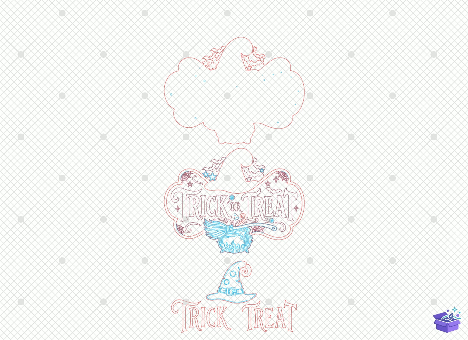 🎃 Spooky Trick Or Treat Tabela Levha - Tasarım Çizim Dosyası (SVG, DXF, EPS, PNG) önizleme 4