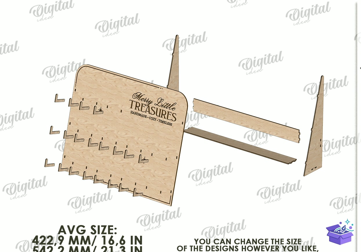 Yılbaşı Ağaç Süsü Display Stand Laser - Tasarım Çizim Dosyası (SVG, DXF, EPS, PNG) önizleme 3