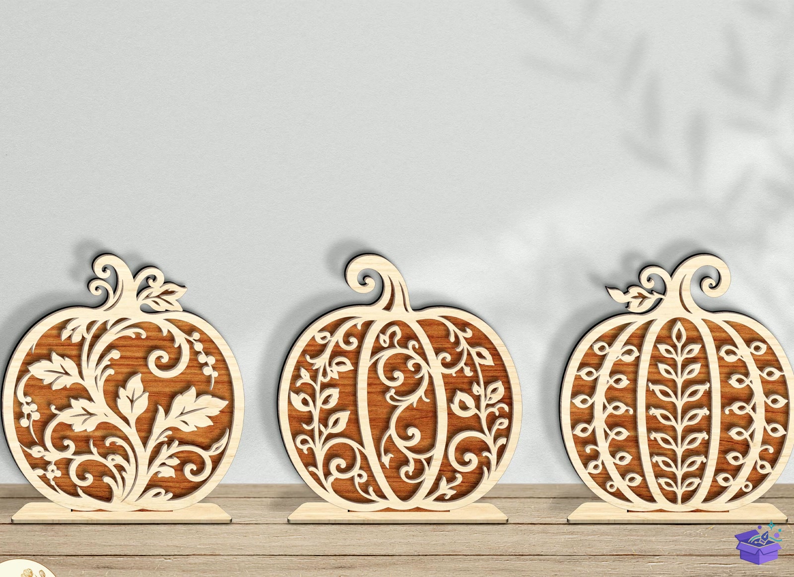 Katmanlı Pumpkin Lazer Kesim SVG - Tasarım Çizim Dosyası (SVG, DXF, EPS, PNG) önizleme 2