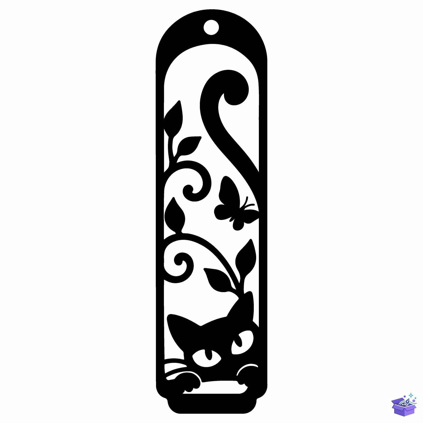 Kedi Kitap Ayracı SVG Laser - Tasarım Çizim Dosyası (SVG, DXF, EPS, PNG) - Lazer Kesim Dosyaları İndir (DXF, SVG, EPS)