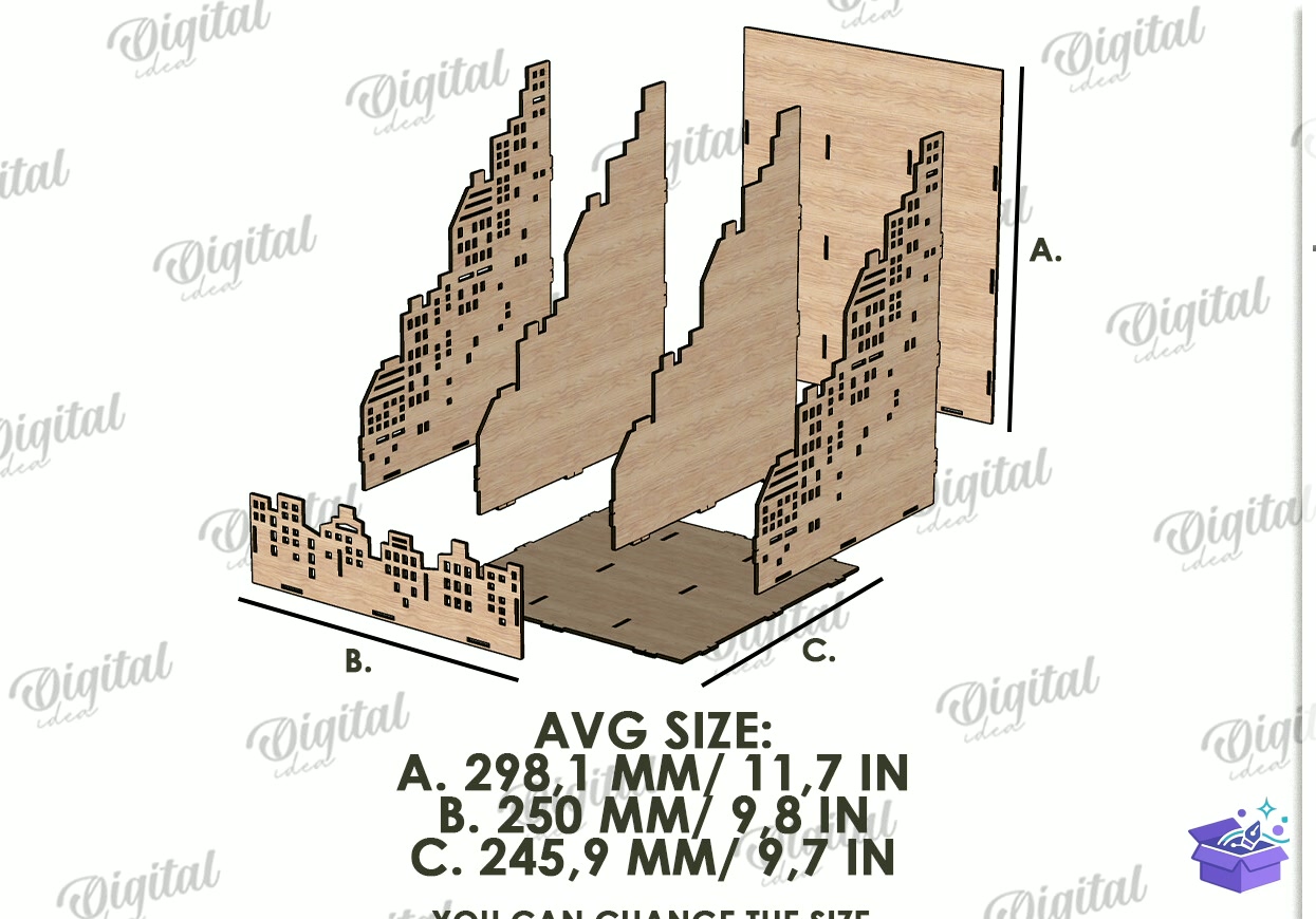 City Desk Organizers Lazer Kesim - Tasarım Çizim Dosyası (SVG, DXF, EPS, PNG) önizleme 6