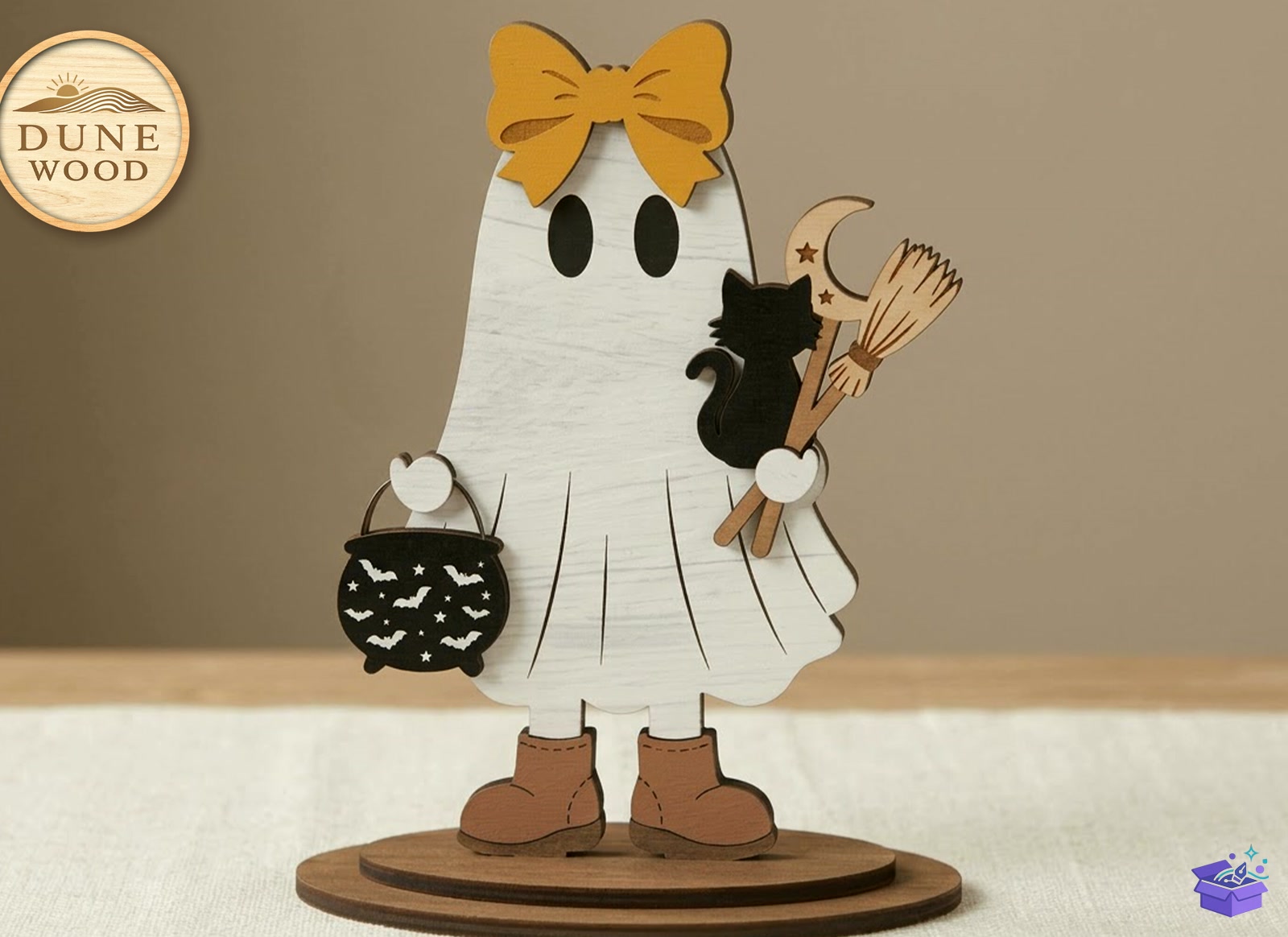 Cadılar Bayramı Ghost Witch SVG - Tasarım Çizim Dosyası (SVG, DXF, EPS, PNG) - Lazer Kesim Dosyaları İndir (DXF, SVG, EPS)