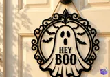 Cadılar Bayramı "Boo" Hayalet ve Yarasalı Kapı Süsü - Lazer Kesim ve Çizim Dosyası (SVG, DXF, EPS, PNG) - detaylı önizleme 2