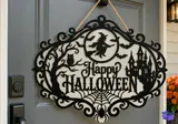 Cadılar Bayramı "Boo" Hayalet ve Yarasalı Kapı Süsü - Lazer Kesim ve Çizim Dosyası (SVG, DXF, EPS, PNG) - detaylı önizleme 5