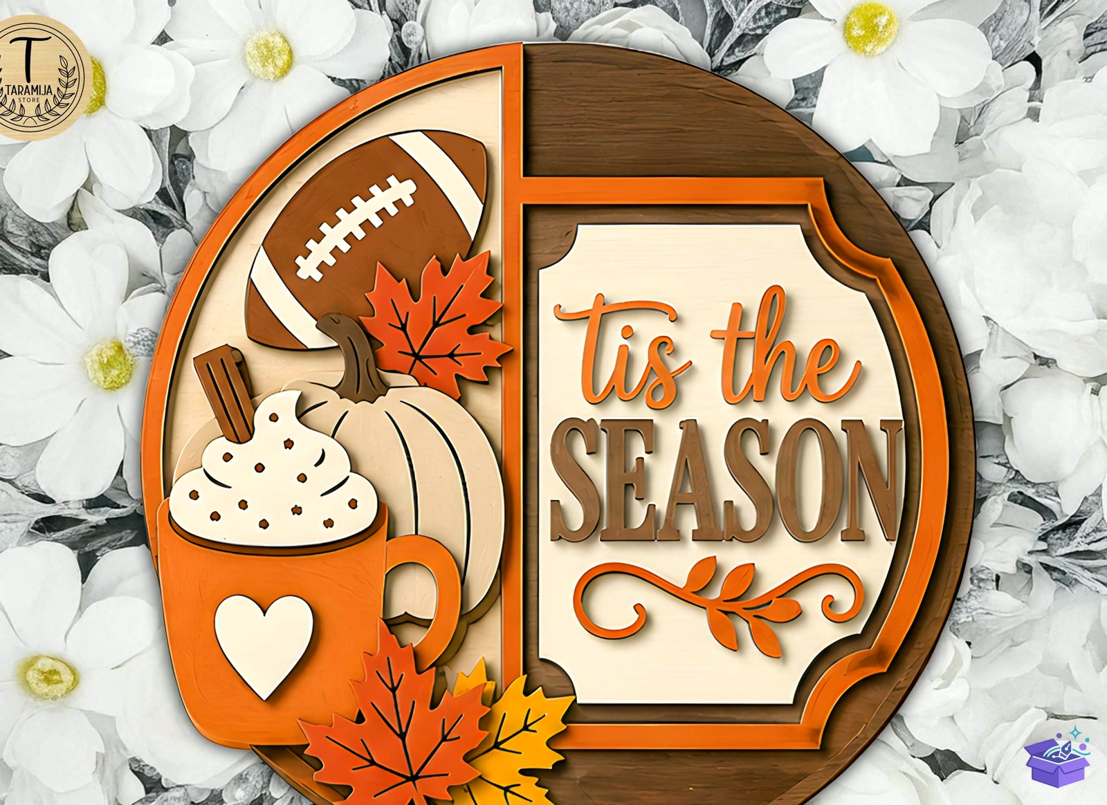 Fall Season Kapı Süsü SVG - Tasarım Çizim Dosyası (SVG, DXF, EPS, PNG) önizleme 3