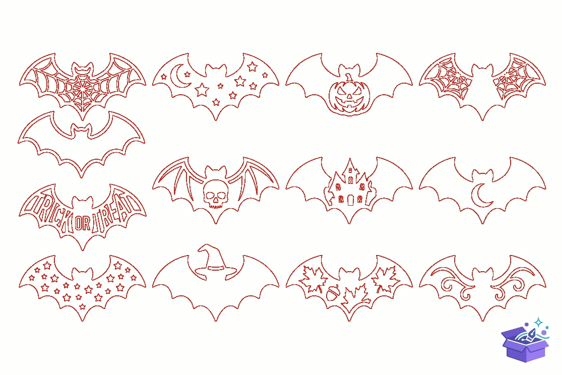 Spooky Cadılar Bayramı Bat Lazer Kesim SVG Bundl - Tasarım Çizim Dosyası (SVG, DXF, EPS, PNG) - Lazer Kesim Dosyaları İndir (DXF, SVG, EPS)