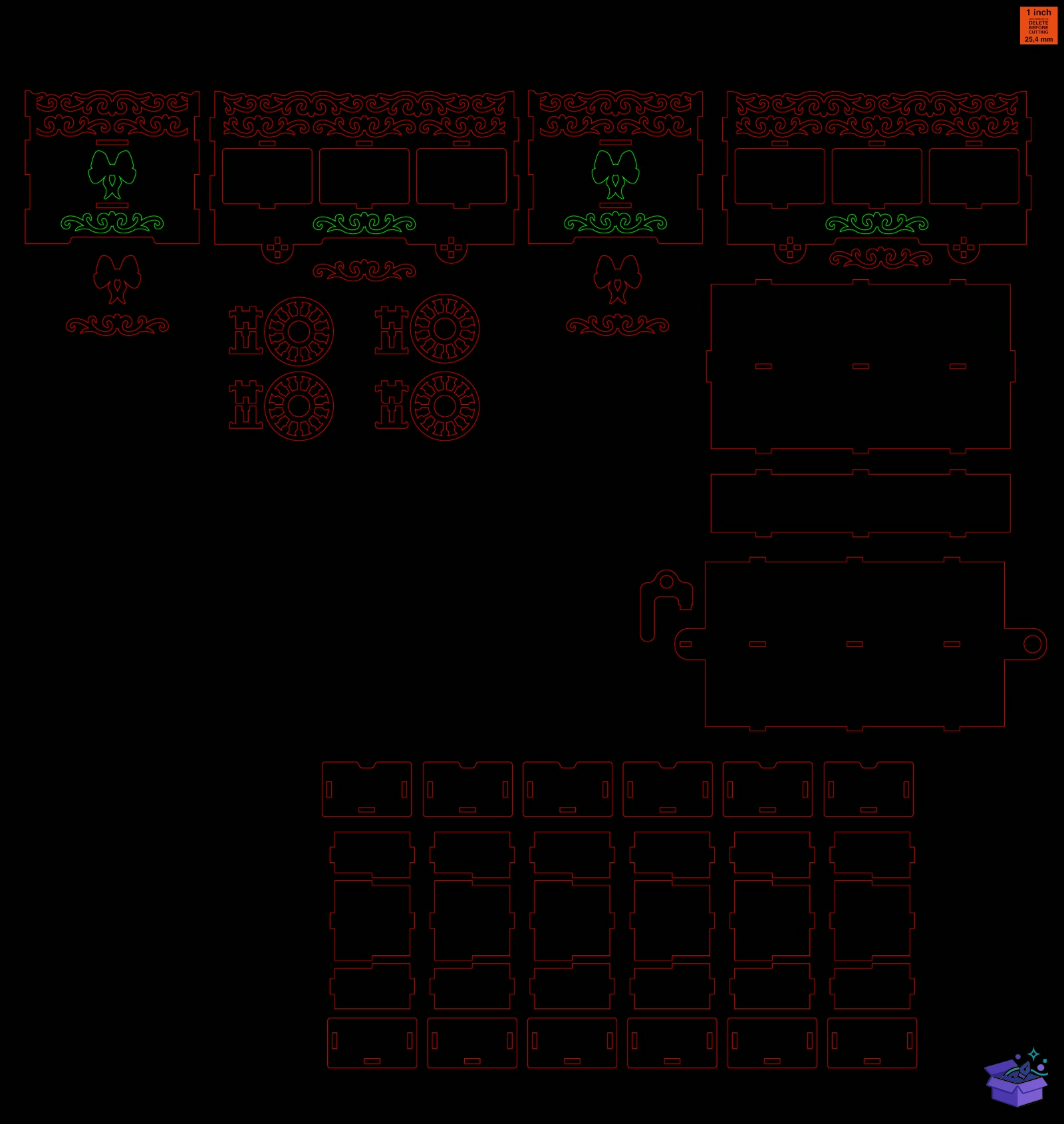 Yılbaşı Train Advent Calendar CNC - Tasarım Çizim Dosyası (SVG, DXF, EPS, PNG) önizleme 2