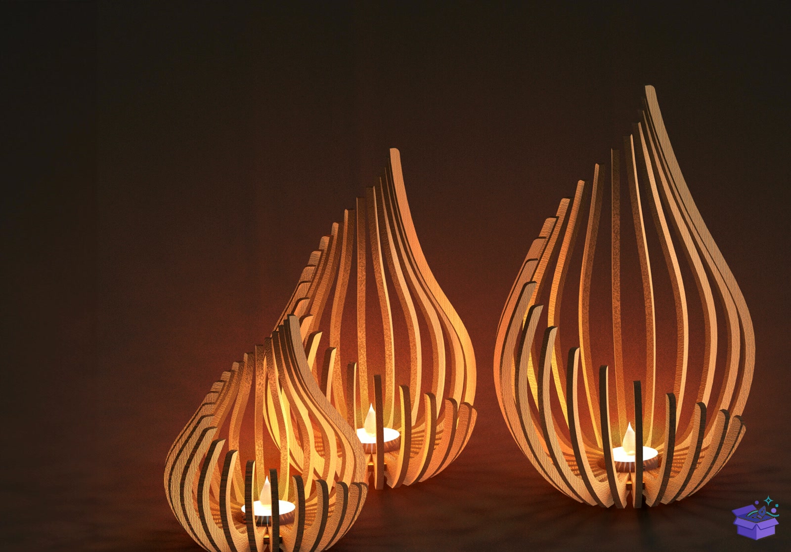 Tealight Tutucu SVG Files For Laser - Tasarım Çizim Dosyası (SVG, DXF, EPS, PNG) önizleme 5