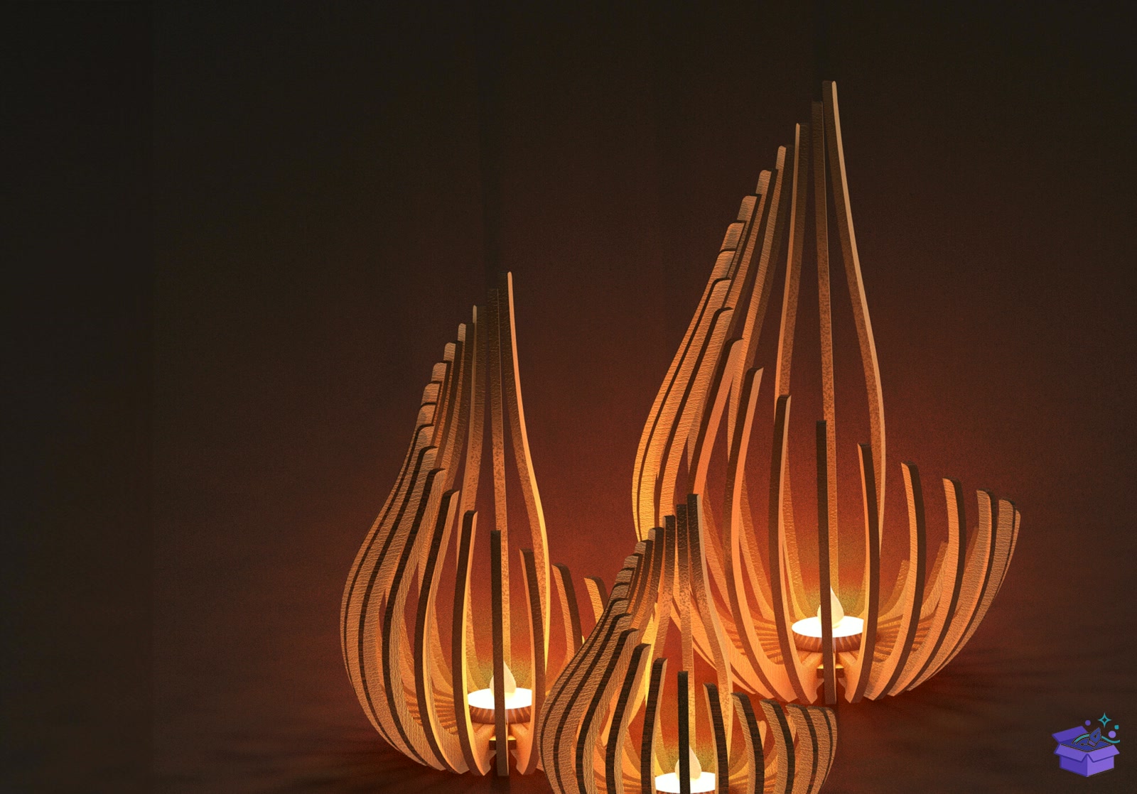 Tealight Tutucu SVG Files For Laser - Tasarım Çizim Dosyası (SVG, DXF, EPS, PNG) önizleme 6