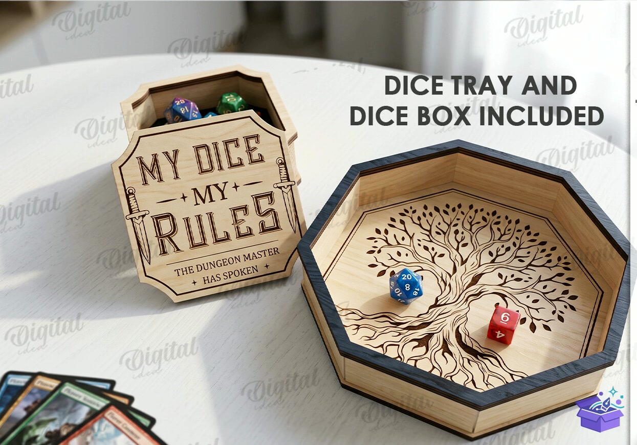 Dice Trays Lazer Kesim - Tasarım Çizim Dosyası (SVG, DXF, EPS, PNG) önizleme 5