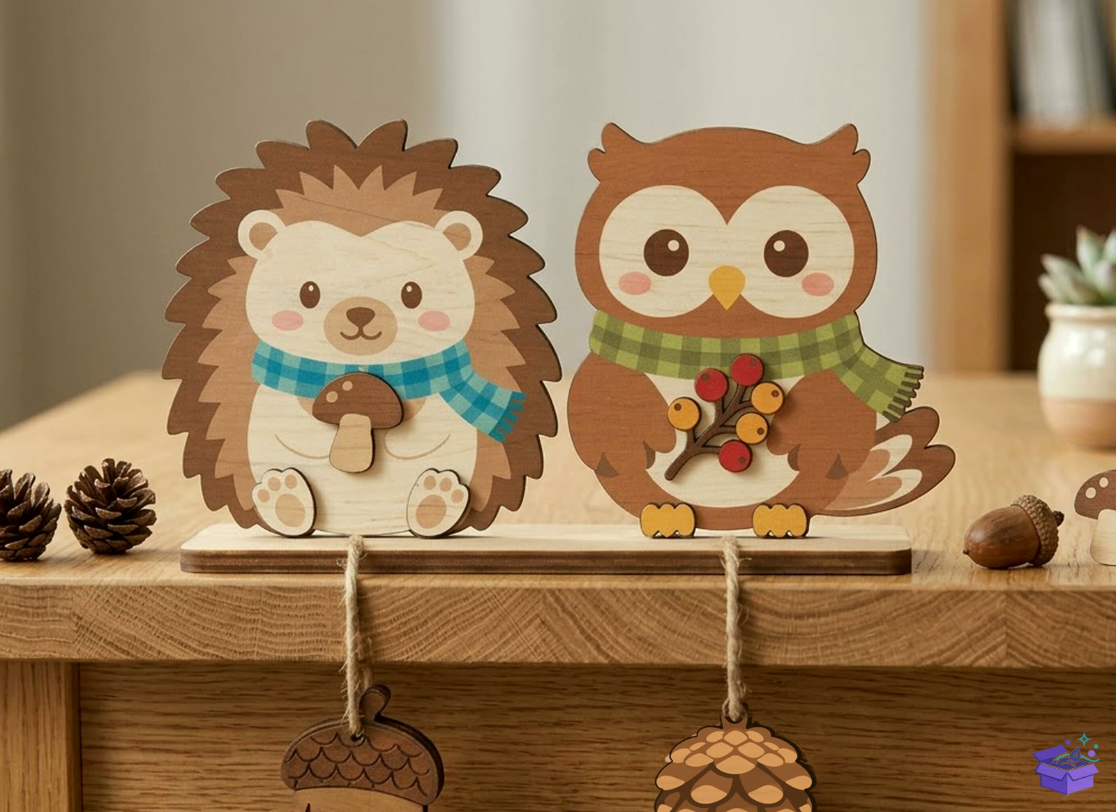 Cozy Woodland Friends SVG - Tasarım Çizim Dosyası (SVG, DXF, EPS, PNG) önizleme 2