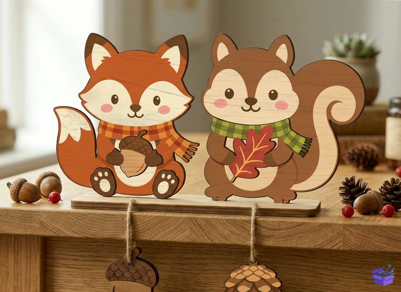 Cozy Woodland Friends SVG - Tasarım Çizim Dosyası (SVG, DXF, EPS, PNG) önizleme 3