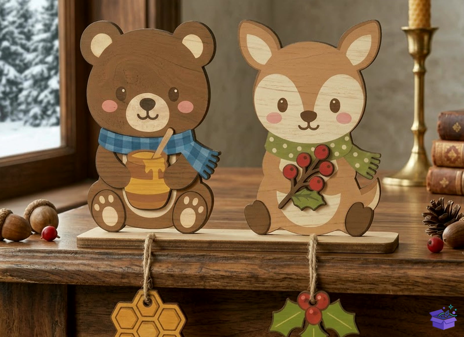 Cozy Woodland Friends SVG - Tasarım Çizim Dosyası (SVG, DXF, EPS, PNG) önizleme 4