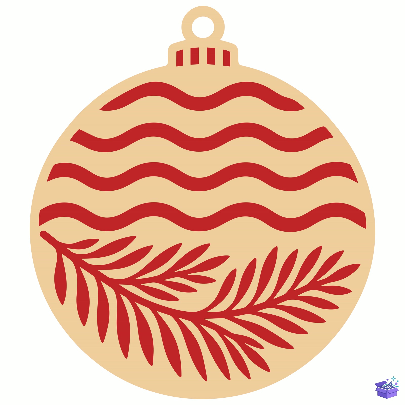 Yılbaşı Ağaç Süsü SVG Lazer Kesim - Tasarım Çizim Dosyası (SVG, DXF, EPS, PNG) önizleme 2