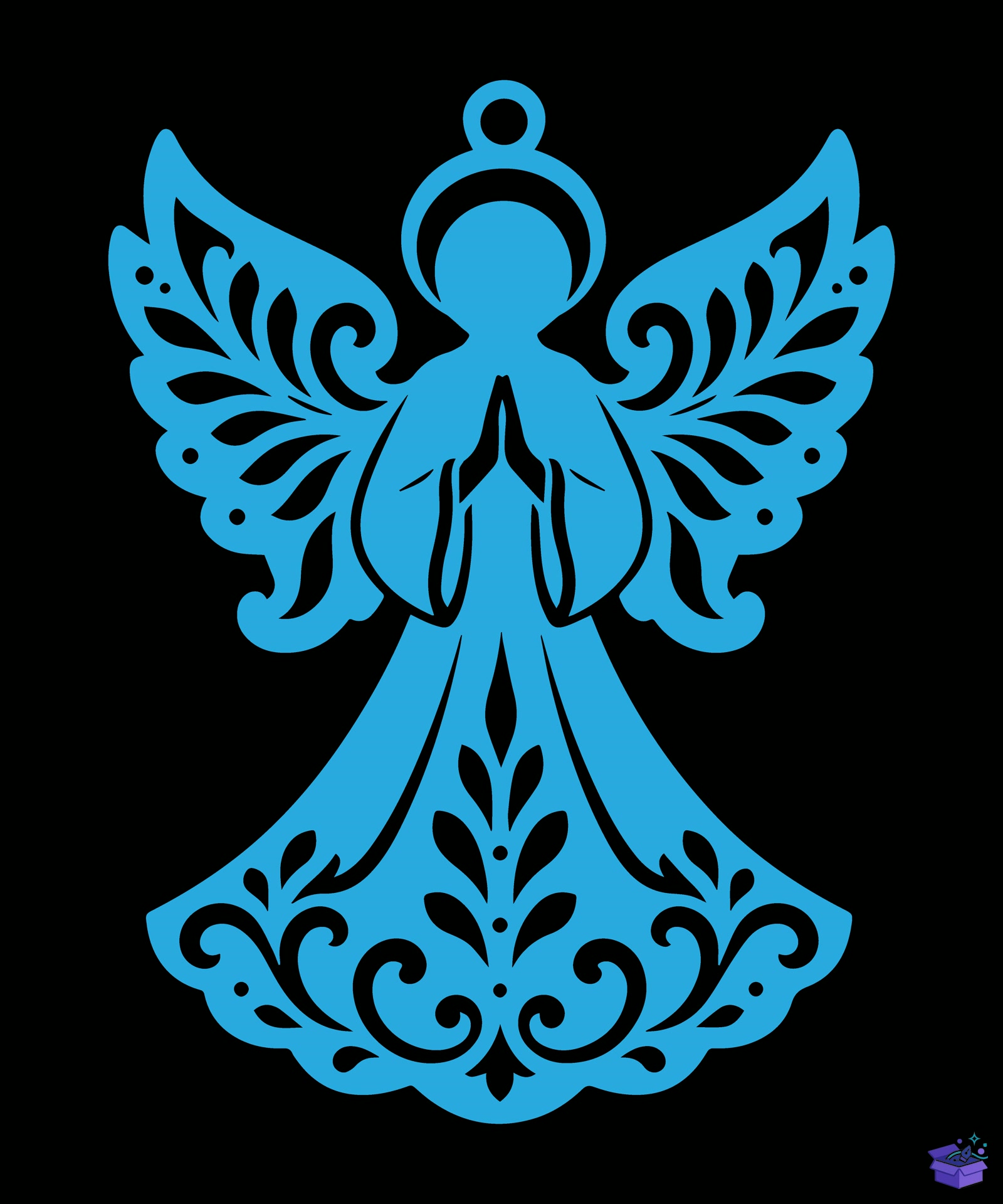 Angel Yılbaşı Ağaç Süsü Lazer Kesim - Tasarım Çizim Dosyası (SVG, DXF, EPS, PNG) - Lazer Kesim Dosyaları İndir (DXF, SVG, EPS)